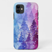 Lila Aquarellbäume Case-Mate iPhone Hülle (Rückseite)