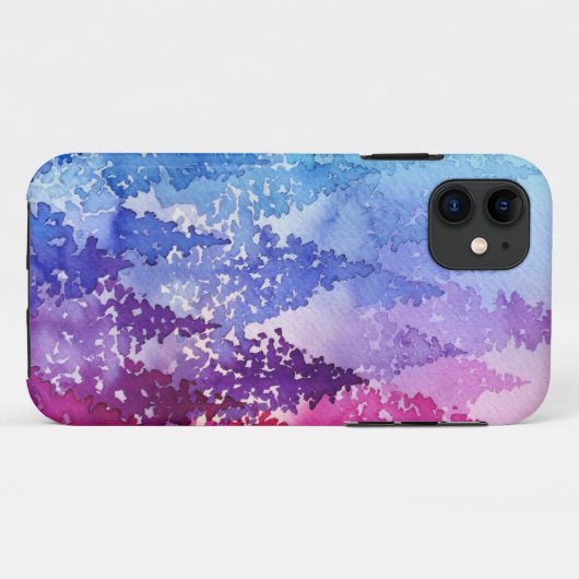 Lila Aquarellbäume Case-Mate iPhone Hülle (Rückseite (Horizontal))