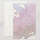 Lila Aquarellbilder Briefpapier (Vorne/Hinten)