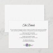 Lila Aquarellbilder Details Hochzeitssuite Begleitkarte (Vorne/Hinten)