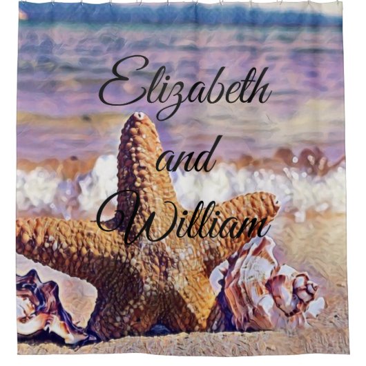 Lila Aquarellbilder Duschvorhang (Vorderseite)