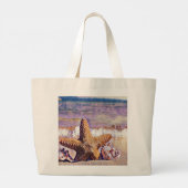 Lila Aquarellbilder Jumbo Stoffbeutel (Rückseite)