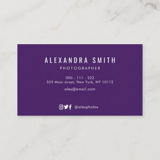 lila Aquarellbilder mit Blumenmotiven Visitenkarte (Rückseite)