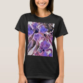 Lila Aquarellbilder und violette Blumenbemalung T-Shirt (Vorderseite)