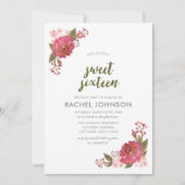 Lila Aquarellblume 16 . Geburtstag Geburtstag Einladung (Vorderseite)