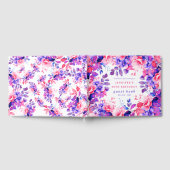 Lila Aquarellblume 80. Geburtstagskarte Gästebuch (Voll)