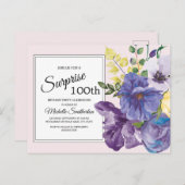 Lila Aquarellblume am Rosa 100. Geburtstag Postkarte (Vorne/Hinten)