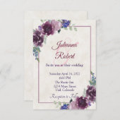 Lila Aquarellblume Einladung (Vorne/Hinten)