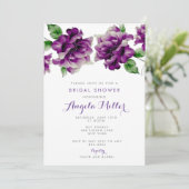 Lila Aquarellblume Einladung (Stehend Vorderseite)