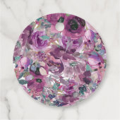 Lila Aquarellblume Geburtstag Vielen Dank Geschenkanhänger (Rückseite)