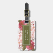 Lila Aquarellblume Gepäckanhänger (Vorderseite vertikal)