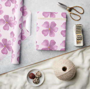 Lila Aquarellblume Geschenkpapier