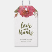 Lila Aquarellblume Liebe und Dank für Tag Geschenkanhänger (Vorderseite)