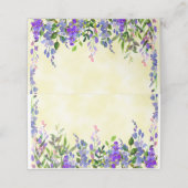 Lila Aquarellblume Platzkarte (Außenseite Aufgefaltet)