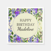 Lila Aquarellblume Serviette (Vorderseite)