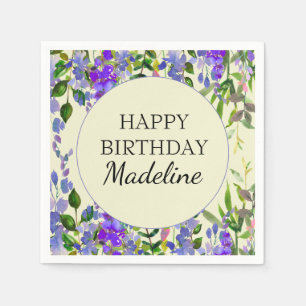 Lila Aquarellblume Serviette