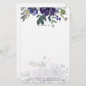Lila Aquarellblumen personalisiert Briefpapier (Vorne/Hinten)