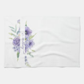 Lila Aquarellblumen personalisiert Geschirrtuch (Horizontal)