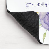 Lila Aquarellblumen personalisiert Mousepad (Ecke)