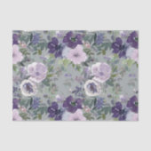Lila Aquarellblumen Seidenpapier (Vorderseite)