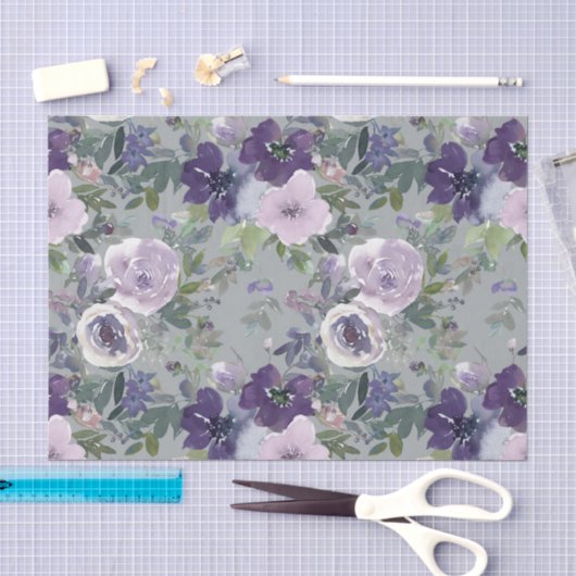 Lila Aquarellblumen Seidenpapier (Handwerk)