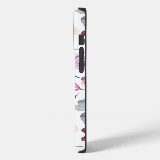 Lila Aquarellblüte mit Monogramm Case-Mate iPhone Hülle (Rückseite / Links)