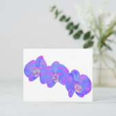 Lila Aquarellblüte Orchideenmalerei Postkarte (Stehend Vorderseite)