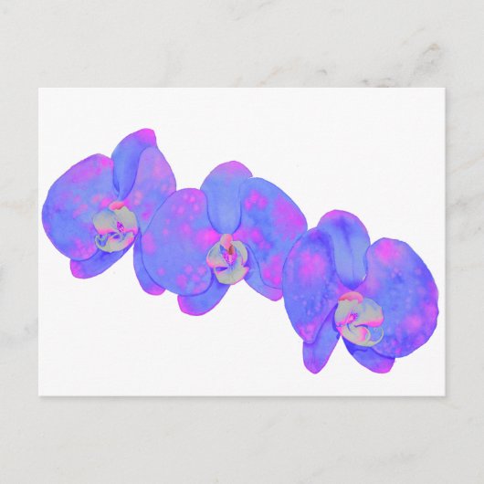 Lila Aquarellblüte Orchideenmalerei Postkarte (Vorderseite)