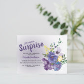 Lila Aquarellblüte Rosa Überraschung Geburtstag Postkarte (Stehend Vorderseite)