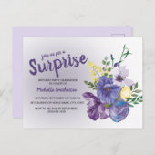 Lila Aquarellblüte Rosa Überraschung Geburtstag Postkarte (Vorne/Hinten)