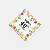 Lila Aquarellblüten Blumengeburt Serviette (Ecke)