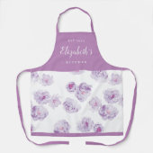 Lila Aquarellblütenkost personalisiert Schürze (Vorderseite)