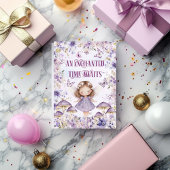 Lila Aquarellblütenmärsche Erster Geburtstag Einladung