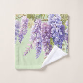 Lila Aquarellblütenwisteria lilac botanisch Badhandtuch Set (Waschlappen)