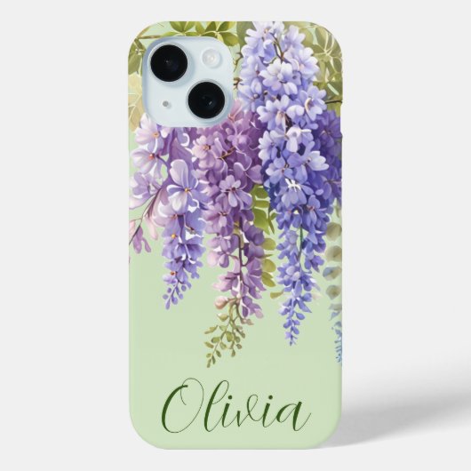 Lila Aquarellblütenwisteria lilac botanisch Case-Mate iPhone Hülle (Rückseite)
