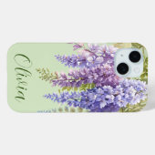 Lila Aquarellblütenwisteria lilac botanisch Case-Mate iPhone Hülle (Rückseite (Horizontal))
