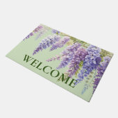 Lila Aquarellblütenwisteria lilac botanisch Fußmatte (Schrägansicht)