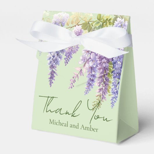 Lila Aquarellblütenwisteria lilac botanisch Geschenkschachtel (Vorderseite)