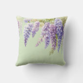 Lila Aquarellblütenwisteria lilac botanisch Kissen (Rückseite)