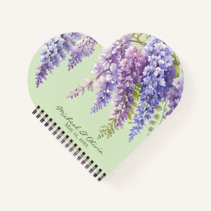 Lila Aquarellblütenwisteria lilac botanisch Notizblock