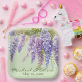 Lila Aquarellblütenwisteria lilac botanisch Pappteller (Party)