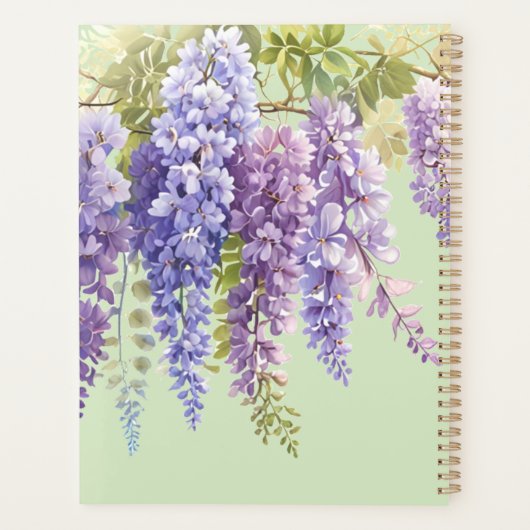 Lila Aquarellblütenwisteria lilac botanisch Planer (Rückseite)
