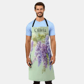 Lila Aquarellblütenwisteria lilac botanisch Schürze (Getragen)