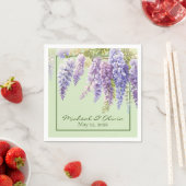 Lila Aquarellblütenwisteria lilac botanisch Serviette (Beispiel)