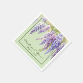 Lila Aquarellblütenwisteria lilac botanisch Serviette (Ecke)