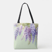 Lila Aquarellblütenwisteria lilac botanisch Tasche (Rückseite)