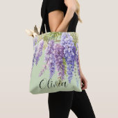 Lila Aquarellblütenwisteria lilac botanisch Tasche (Von Nahem)