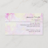 Lila Aquarellbutterfly auf Rosa und Gelb Visitenkarte (Rückseite)