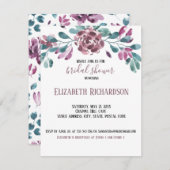 Lila Aquarelldusche Peony Bridal Einladung (Vorne/Hinten)