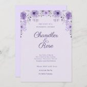 Lila Aquarelleria Einladung zur Hochzeit (Vorne/Hinten)